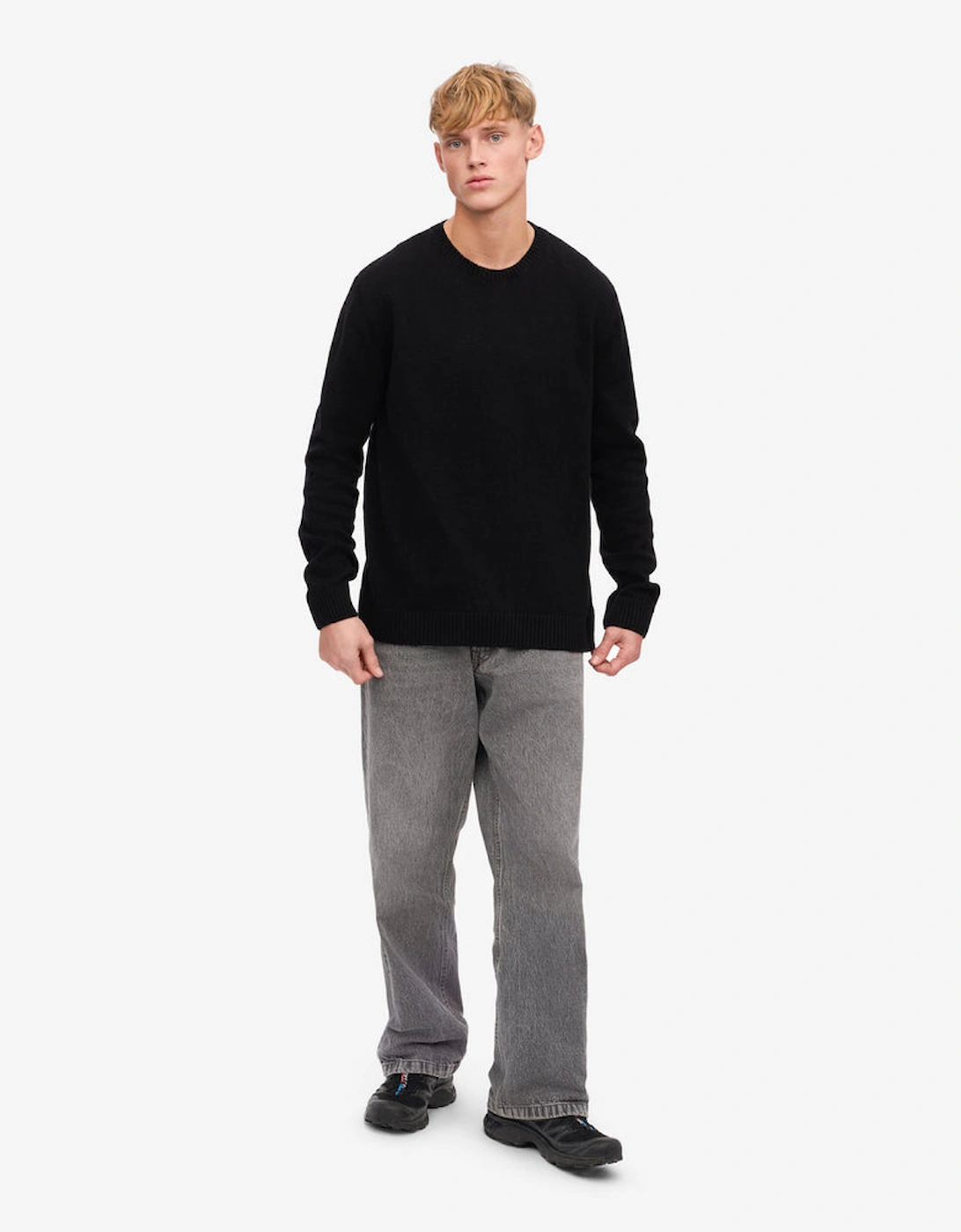 Classic Merino Wool Crew Neck Jumper - Deep Black