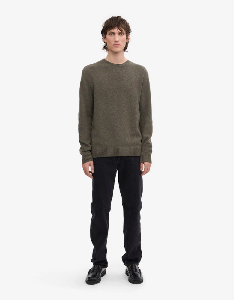 Classic Merino Wool Crew Neck Jumper - Dusty Olive