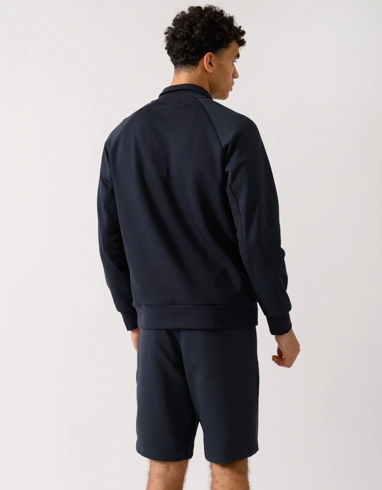 BOSS Green Sweat Rib Mens Half Zip Sweatshirt - Dark Blue 402