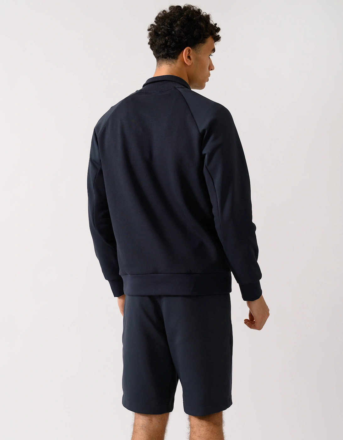 BOSS Green Sweat Rib Mens Half Zip Sweatshirt - Dark Blue 402
