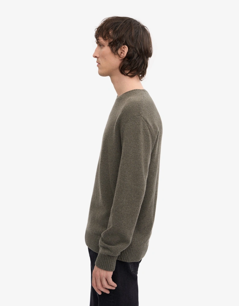 Classic Merino Wool Crew Neck Jumper - Dusty Olive