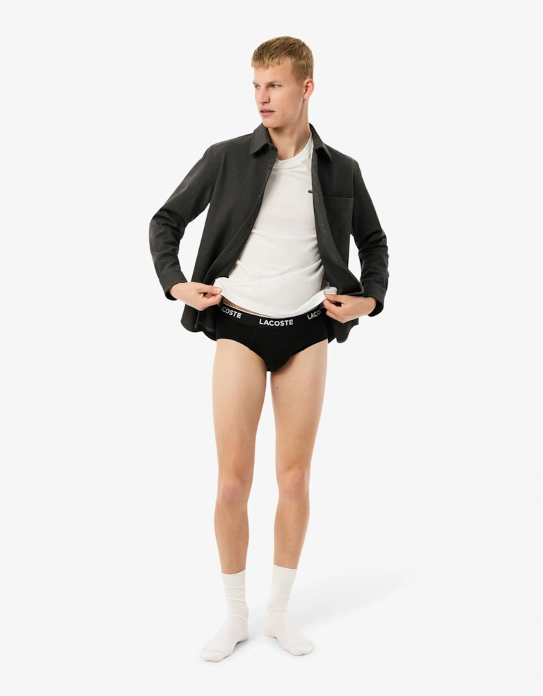 3-Pack Stretch Cotton Mens Briefs - Black 031