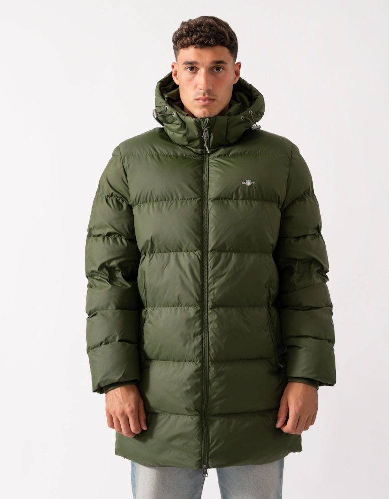 Mens Active Cloud Mid Length Puffer Jacket - 360 Country Green