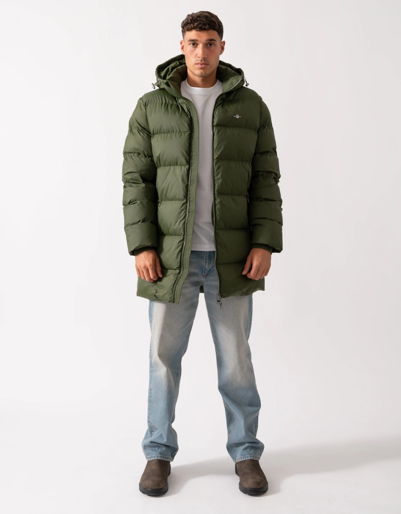 Mens Active Cloud Mid Length Puffer Jacket - 360 Country Green
