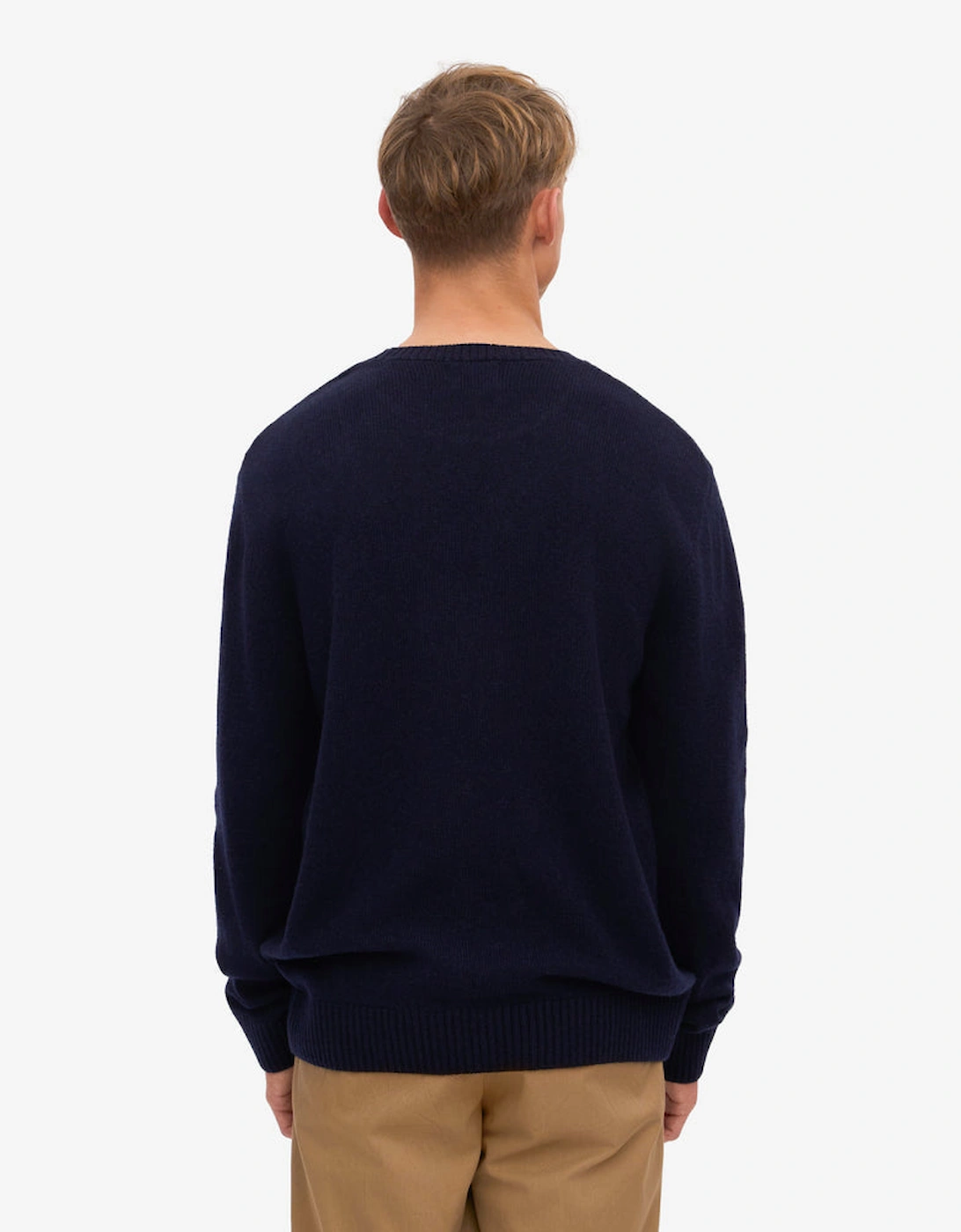 Classic Merino Wool Crew Neck Jumper - Navy Blue