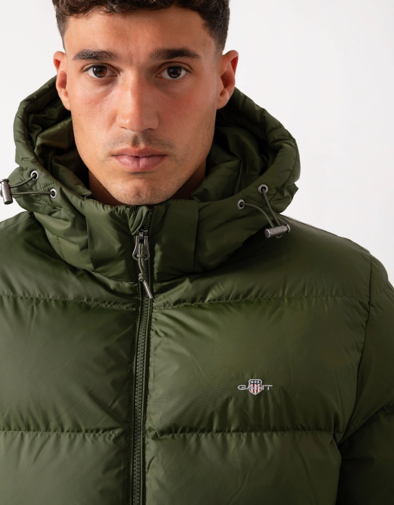 Mens Active Cloud Mid Length Puffer Jacket - 360 Country Green