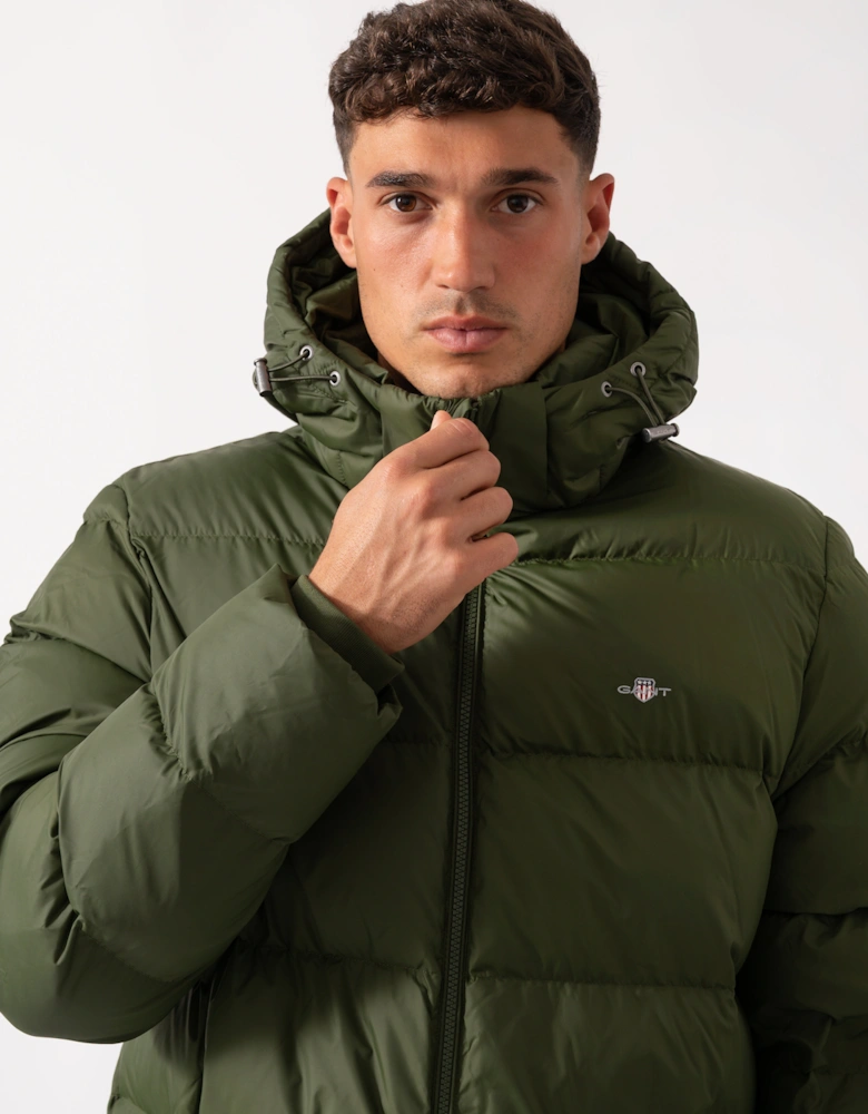 Mens Active Cloud Mid Length Puffer Jacket - 360 Country Green