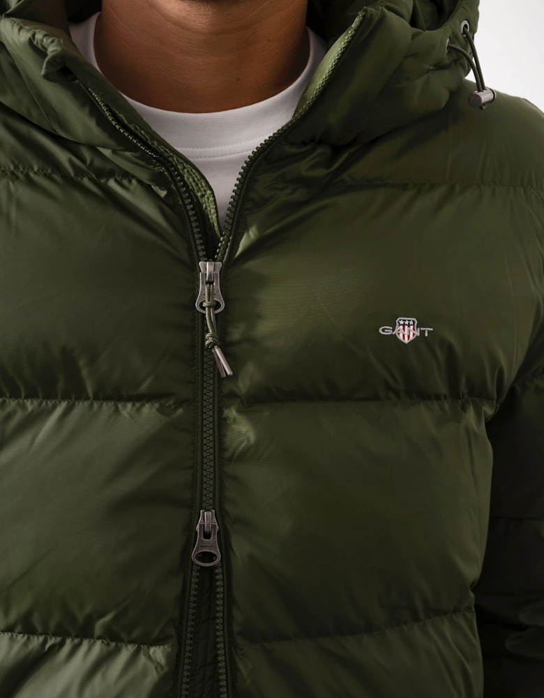 Mens Active Cloud Mid Length Puffer Jacket - 360 Country Green