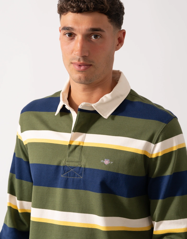 Mens Striped Heavy Rugger - 360 Country Green