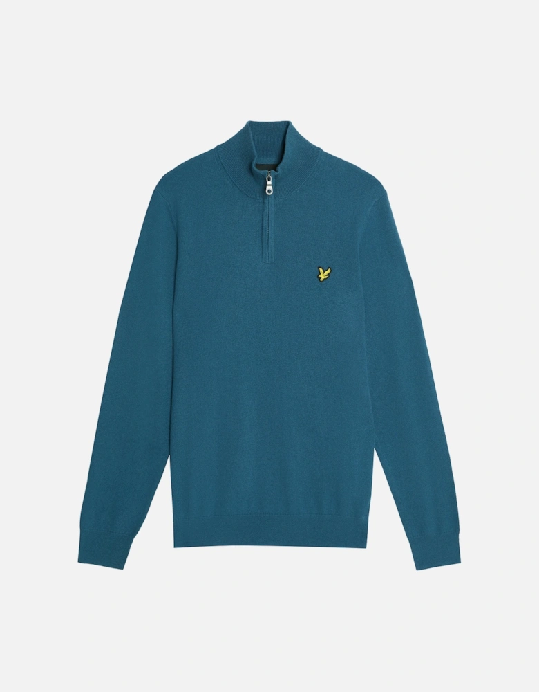 Lyle & Scott Cotton Merino Mens Quarter Zip Jumper - X862 Deep Water