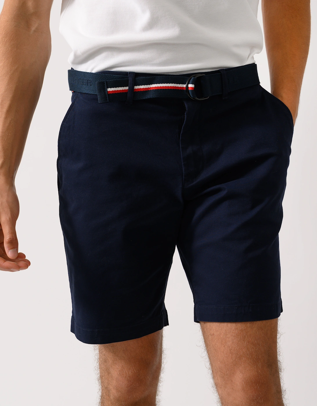 Brooklyn Essential Twill Belted Mens Shorts - Desert Sky