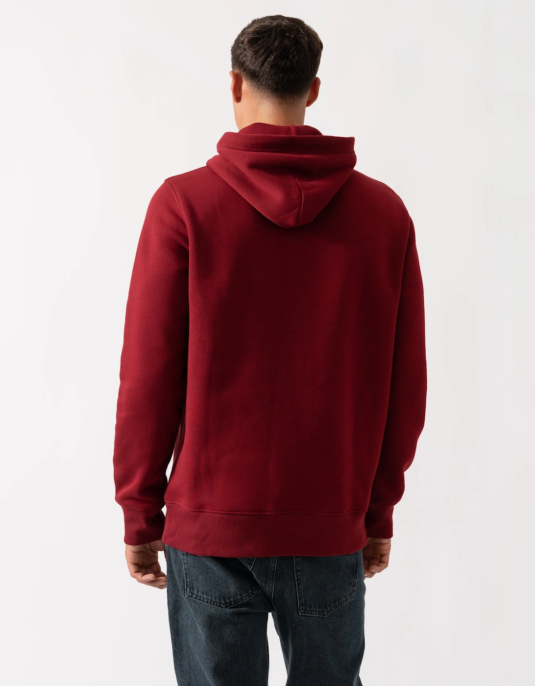 Mens Regular Fit Shield Logo Pullover Hoodie - 604 Plumped Red