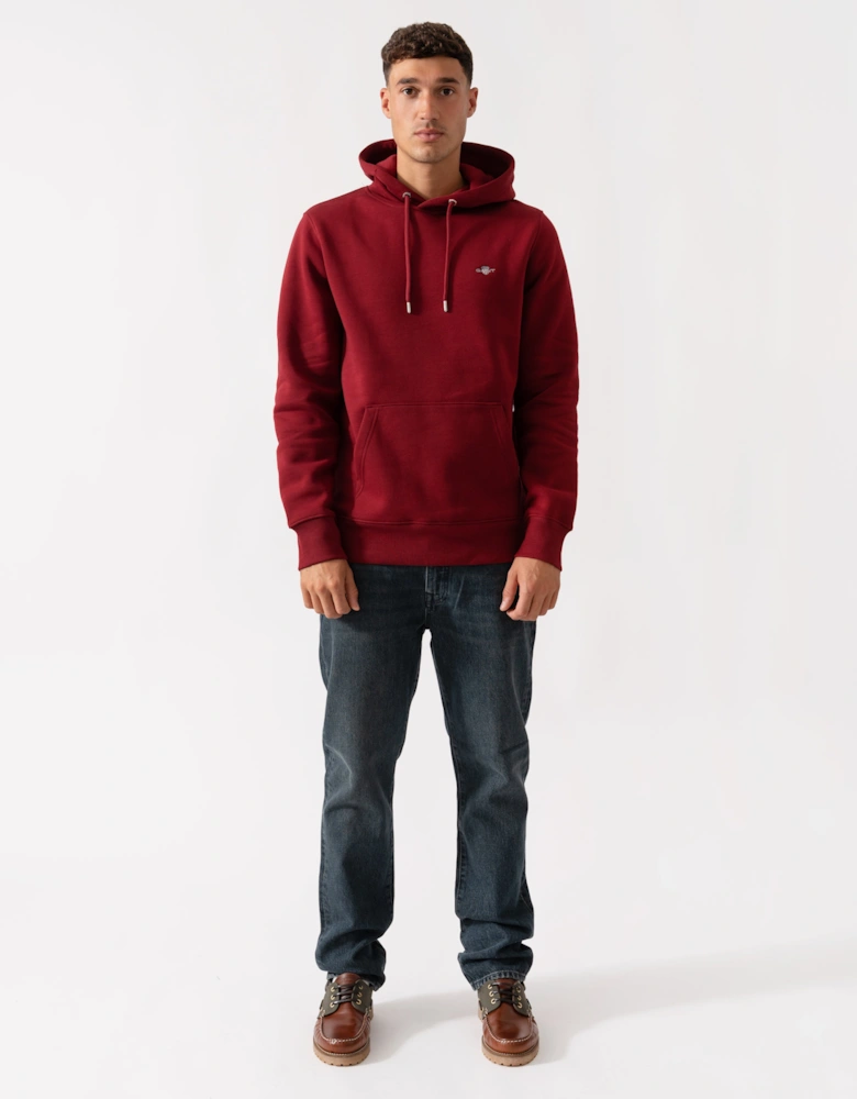 Mens Regular Fit Shield Logo Pullover Hoodie - 604 Plumped Red