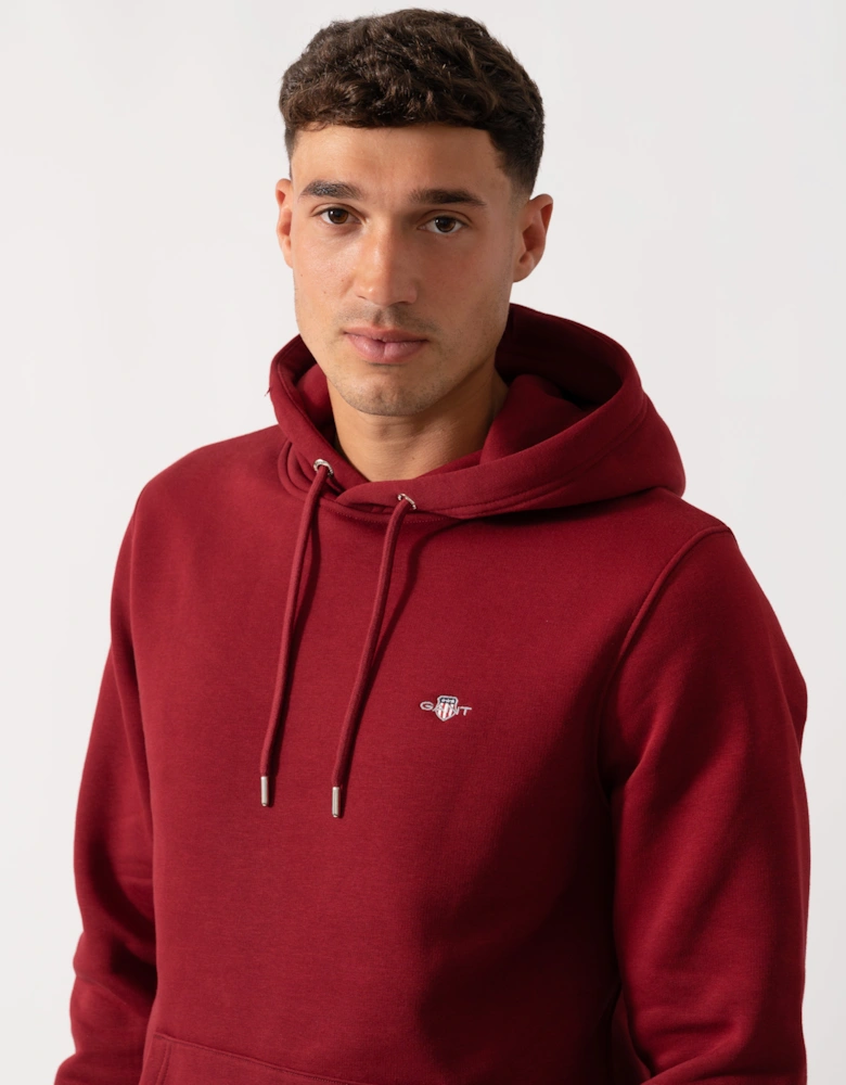 Mens Regular Fit Shield Logo Pullover Hoodie - 604 Plumped Red