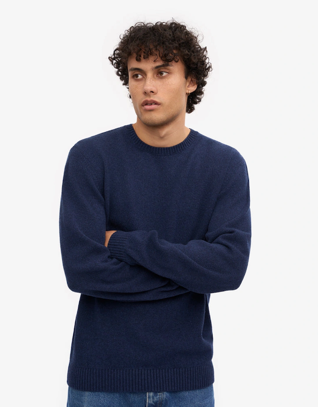 Classic Merino Wool Crew Neck Jumper - Marine Blue