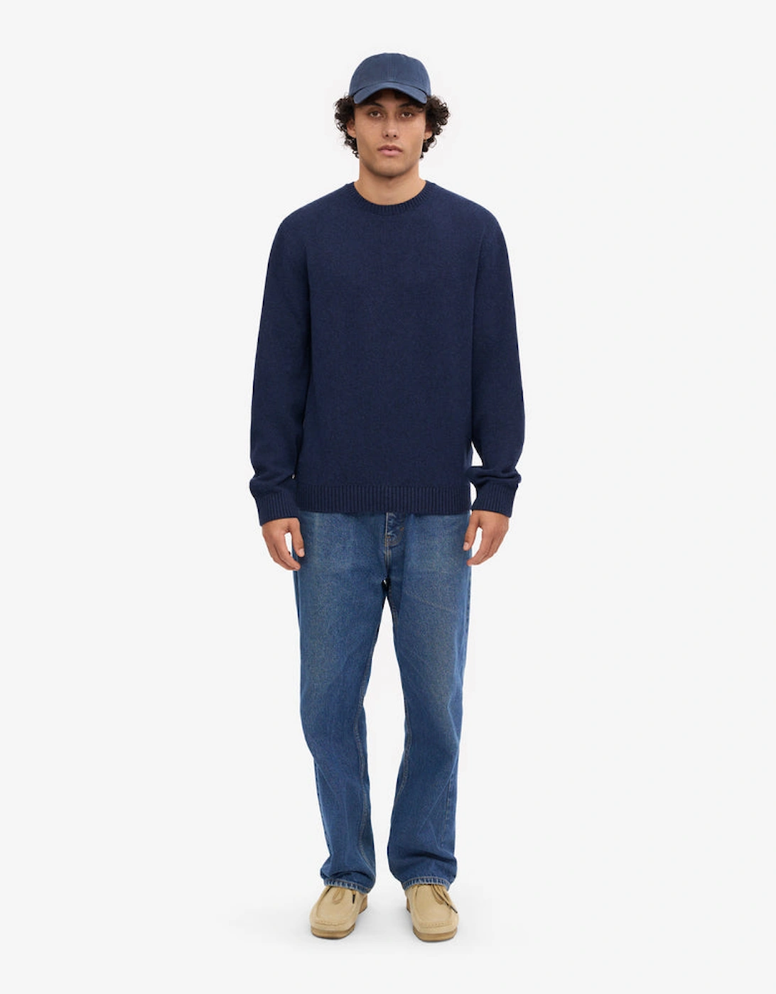 Classic Merino Wool Crew Neck Jumper - Marine Blue