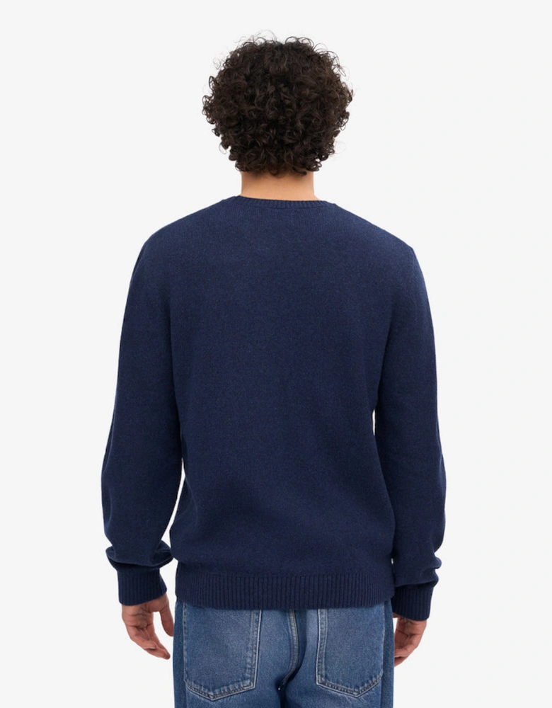 Classic Merino Wool Crew Neck Jumper - Marine Blue