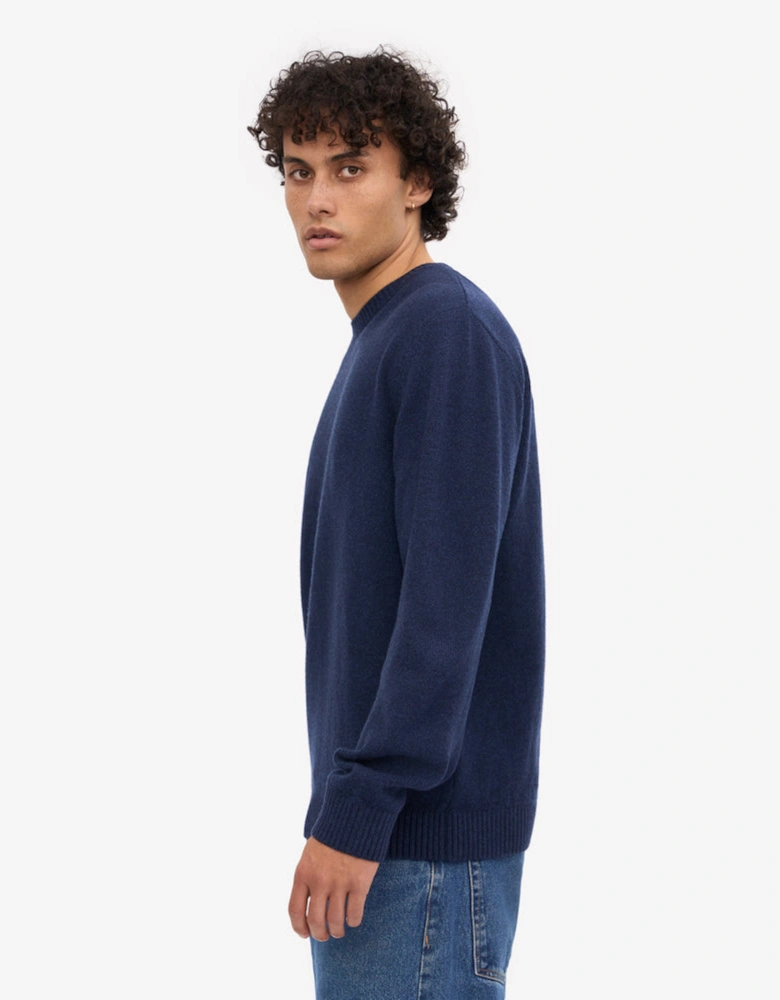 Classic Merino Wool Crew Neck Jumper - Marine Blue