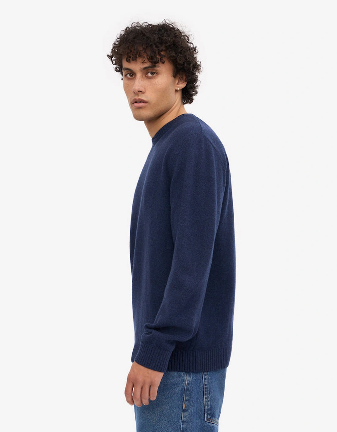 Classic Merino Wool Crew Neck Jumper - Marine Blue