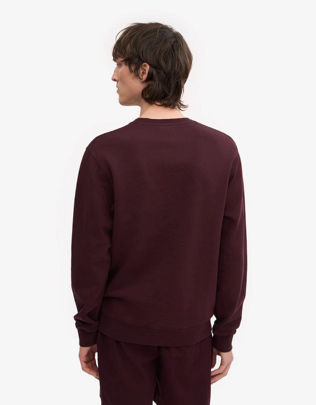 Mens Classic Organic Crew Neck Sweatshirt - Oxblood Red