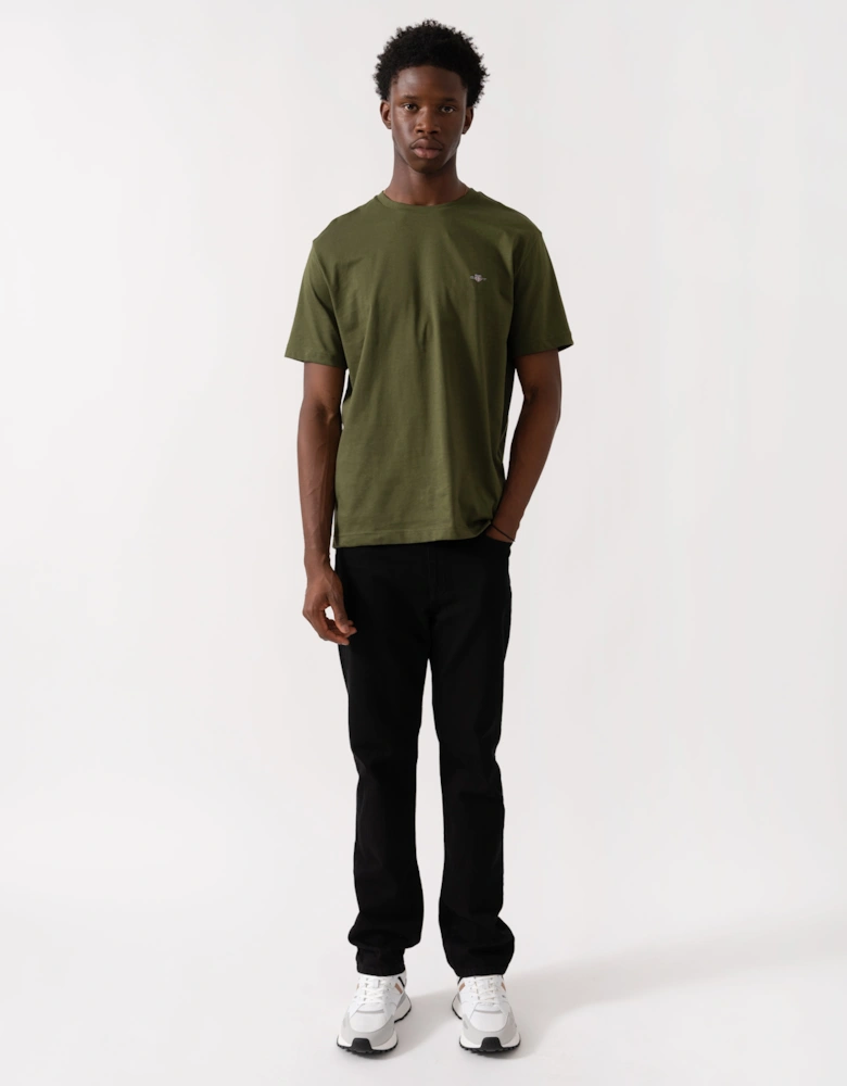 Mens Regular Fit Short Sleeve Shield Logo T-Shirt - 360 Country Green