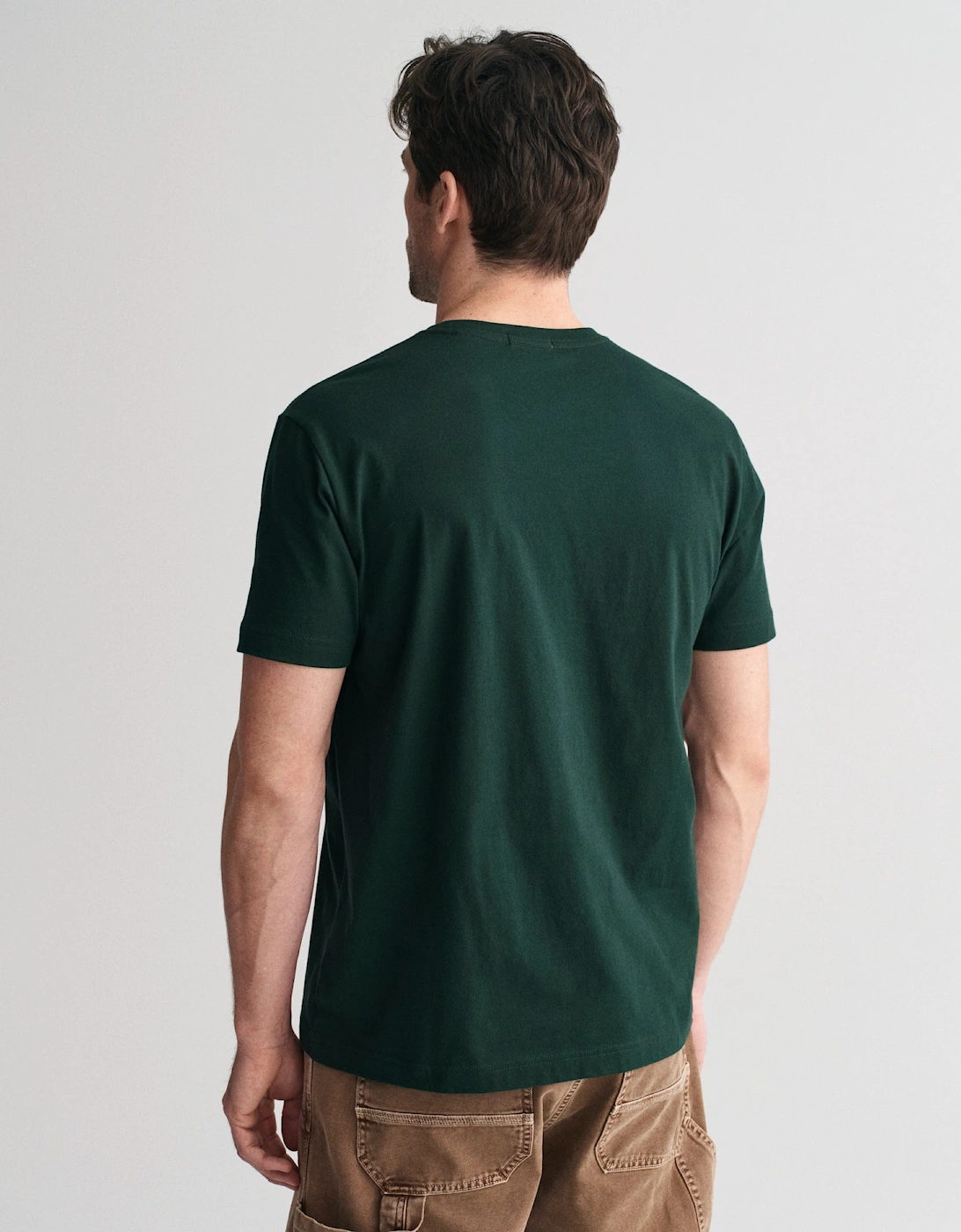 Mens Regular Fit Short Sleeve Shield Logo T-Shirt - 374 Tartan Green