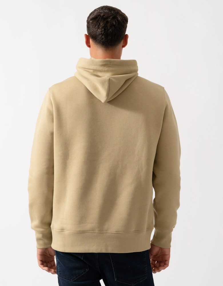 Mens Regular Fit Shield Logo Pullover Hoodie - 224 Woody Beige