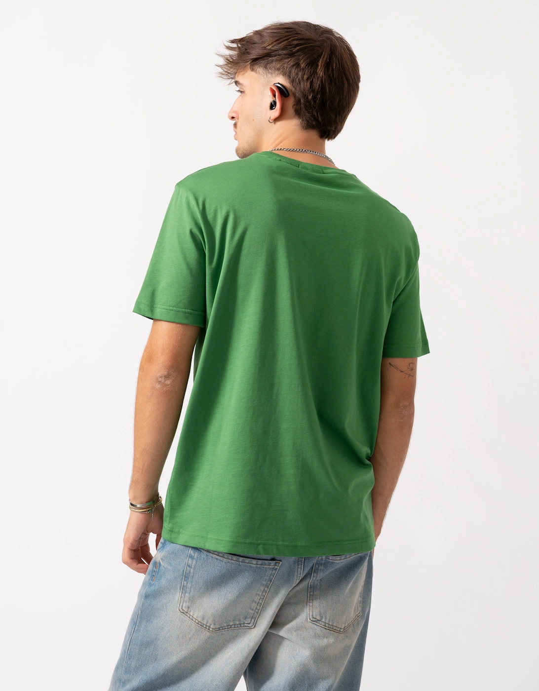 Mens Regular Fit Short Sleeve Shield Logo T-Shirt - 366 Grass Green