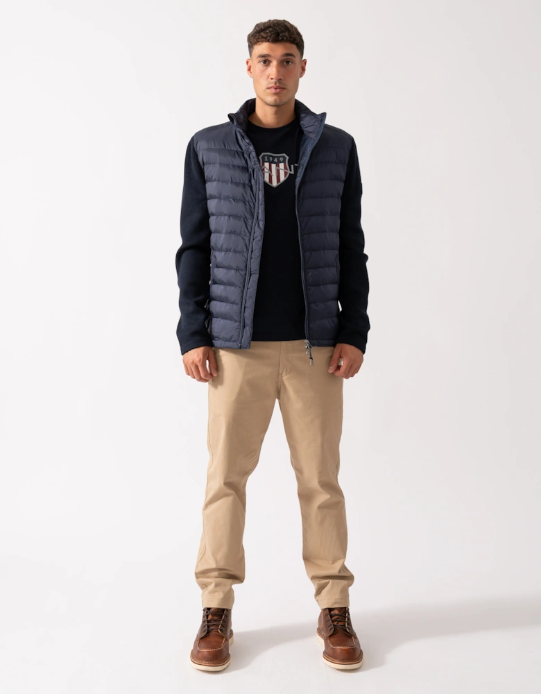 Mens Mixed Media Hybrid Jacket - 433 Evening Blue