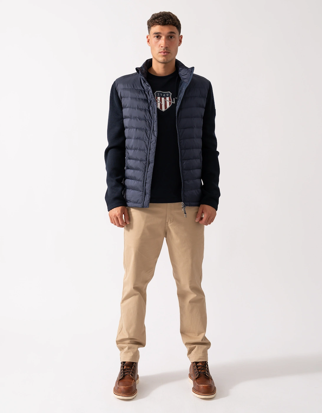 Mens Mixed Media Hybrid Jacket - 433 Evening Blue