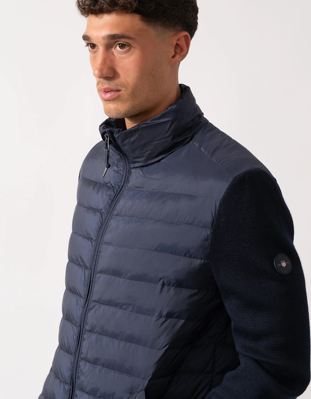 Mens Mixed Media Hybrid Jacket - 433 Evening Blue