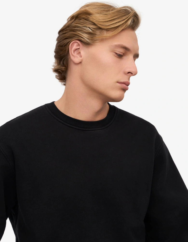 Mens Classic Organic Crew Neck Sweatshirt - Deep Black