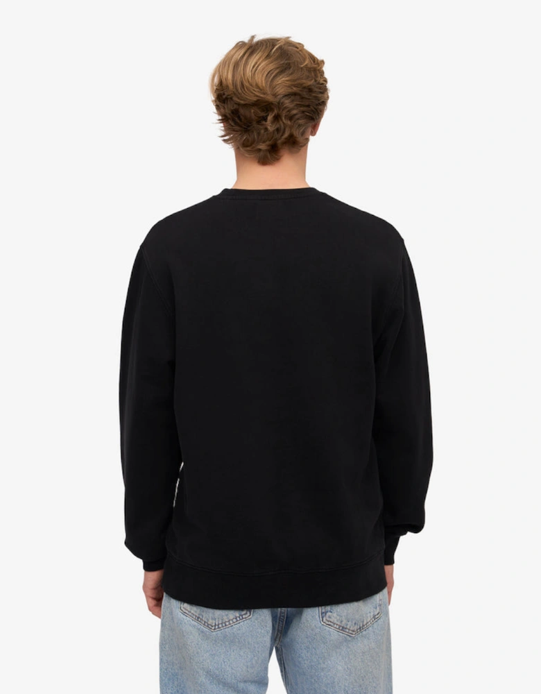 Mens Classic Organic Crew Neck Sweatshirt - Deep Black