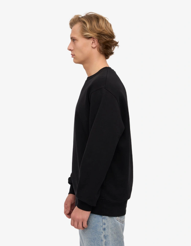 Mens Classic Organic Crew Neck Sweatshirt - Deep Black