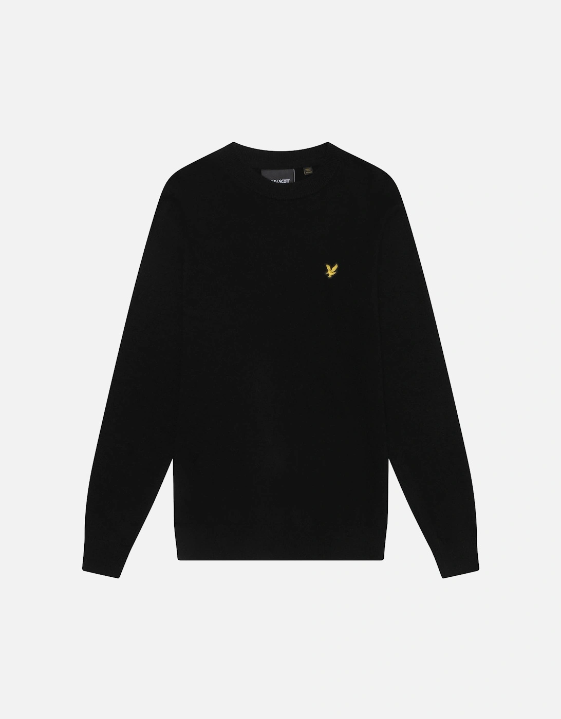 Lyle & Scott Lambswool Blend Crew Neck Jumper - W155 Jet Black Marl