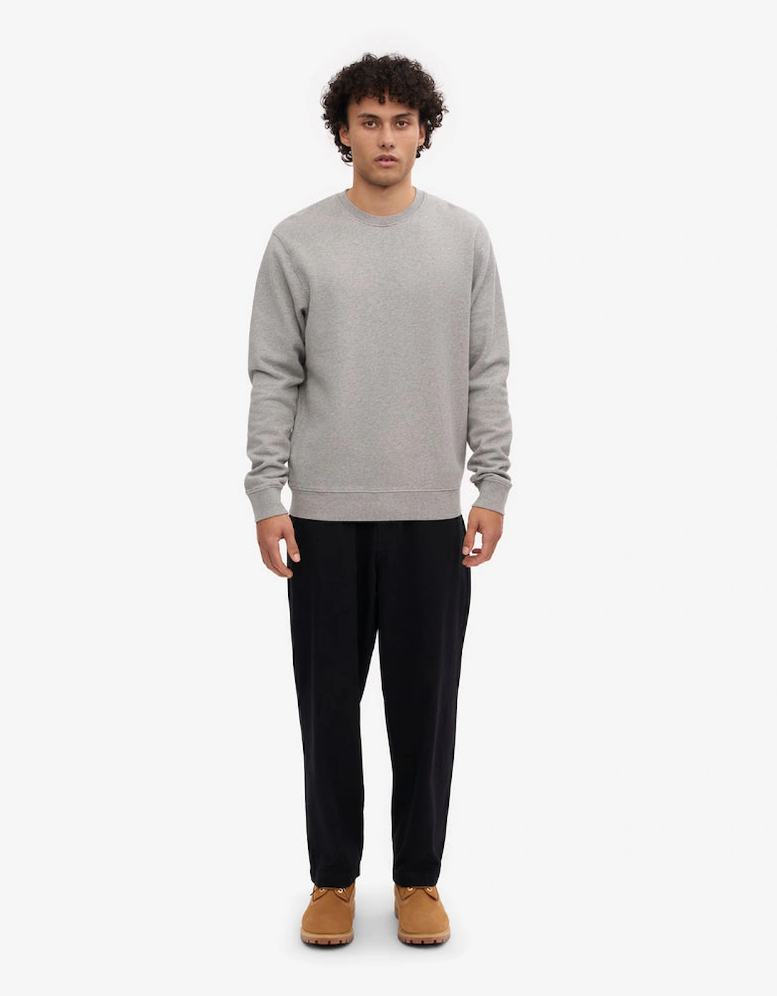Mens Classic Organic Crew Neck Sweatshirt - Heather Grey