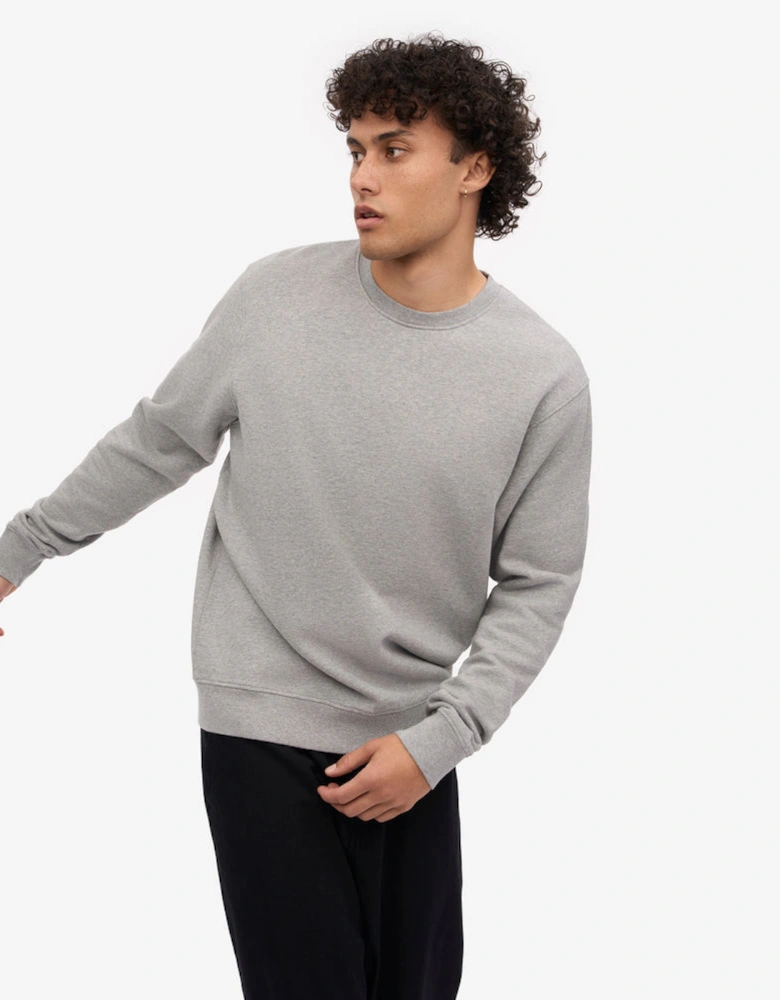 Mens Classic Organic Crew Neck Sweatshirt - Heather Grey