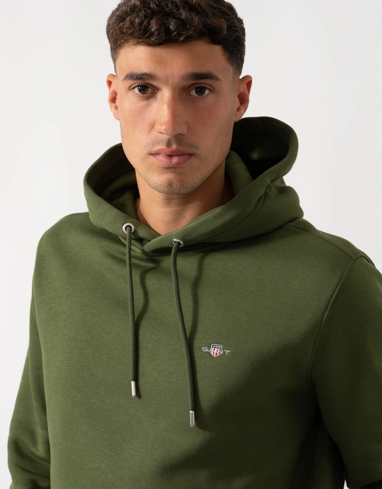 Mens Regular Fit Shield Logo Pullover Hoodie - 360 Country Green