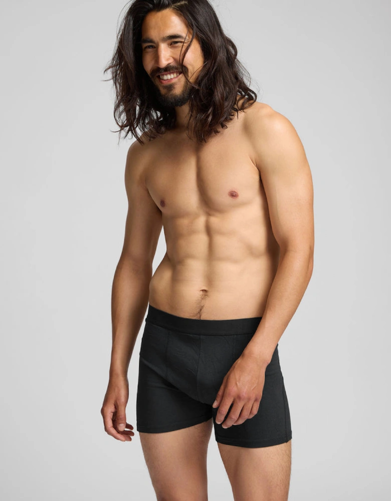 3 Pack Mens Organic Boxer Briefs - Deep Black