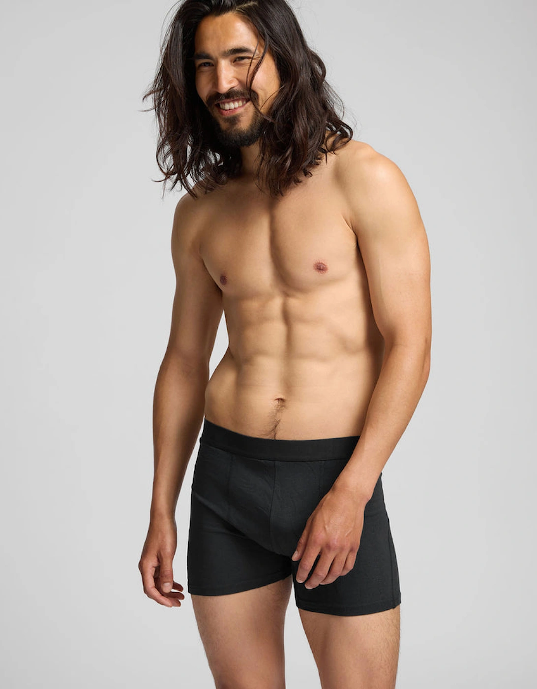 3 Pack Mens Organic Boxer Briefs - Deep Black
