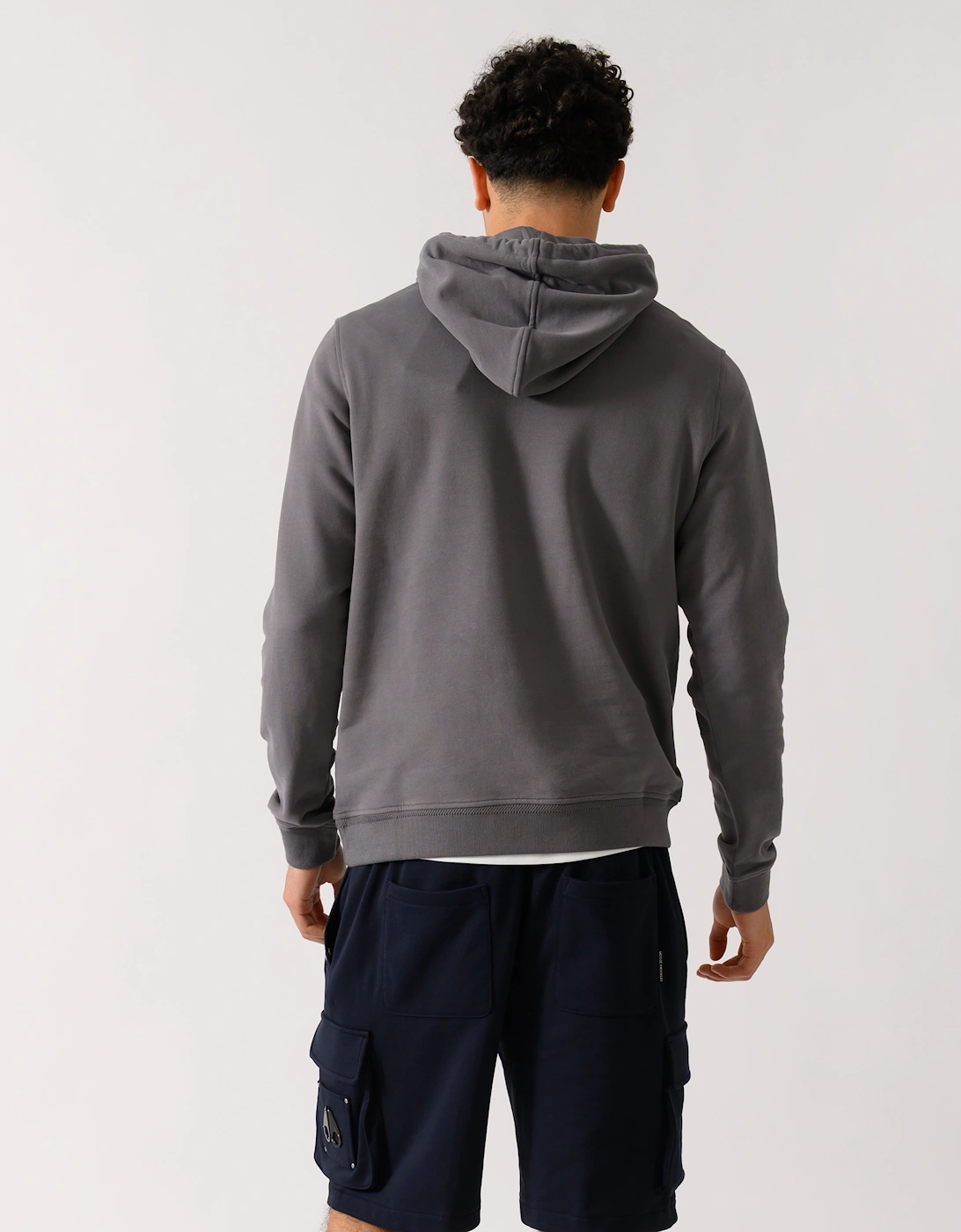 Mens Pullover Logo Patch Hoodie - Tornado Grey