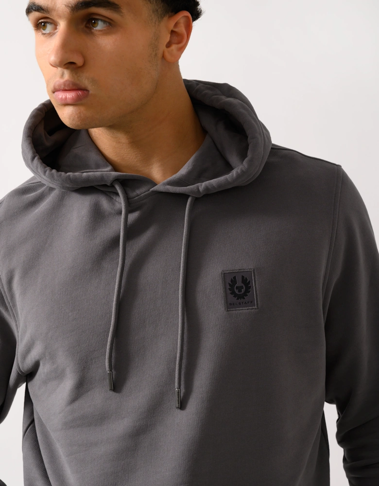 Mens Pullover Logo Patch Hoodie - Tornado Grey