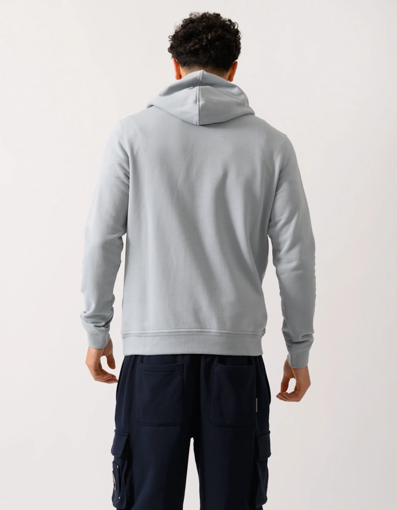 Mens Pullover Logo Patch Hoodie - Quarry Blue
