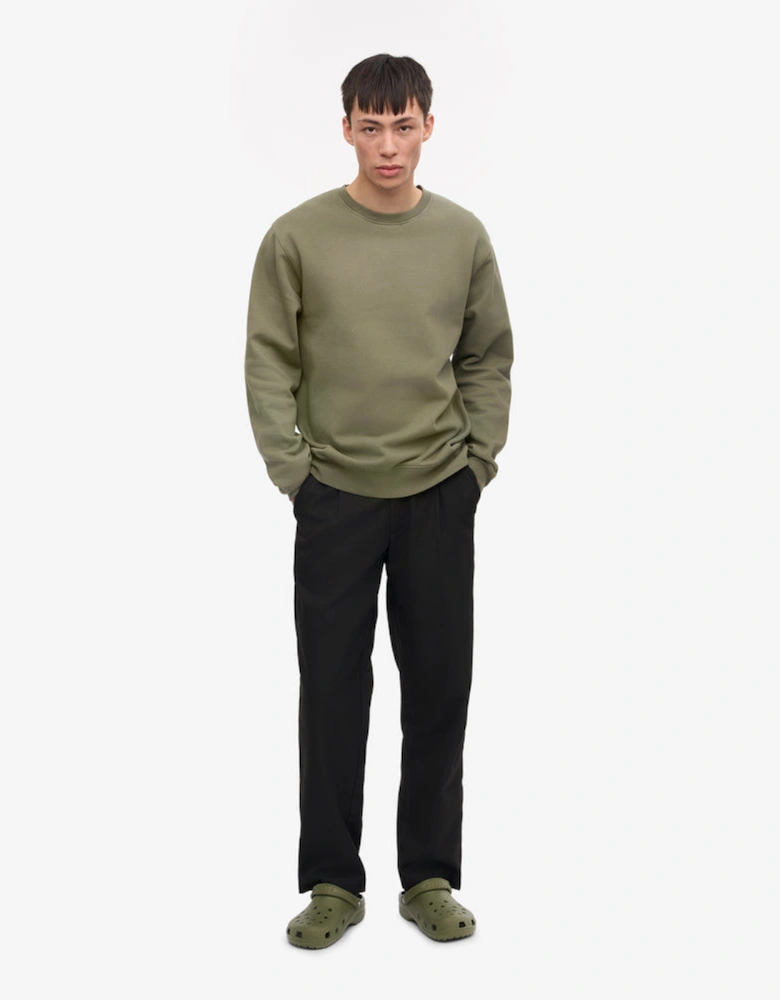 Mens Classic Organic Crew Neck Sweatshirt - Dusty Olive