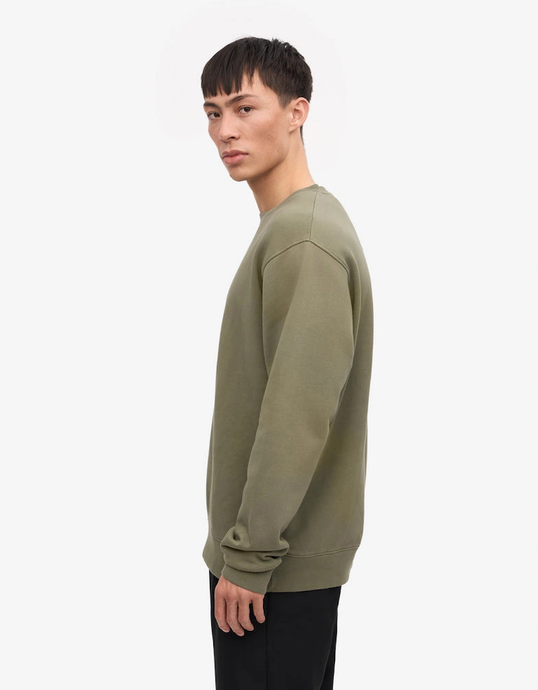 Mens Classic Organic Crew Neck Sweatshirt - Dusty Olive