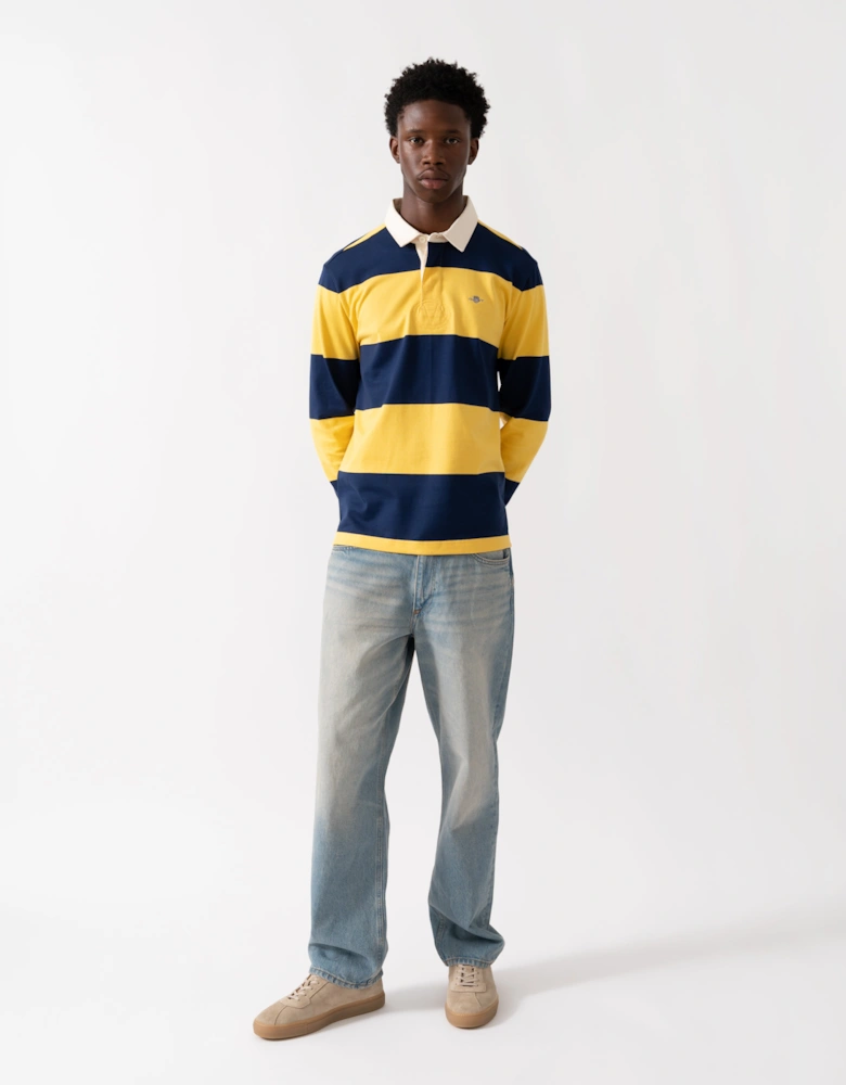 Mens Striped Heavy Rugger - 423 Persian Blue