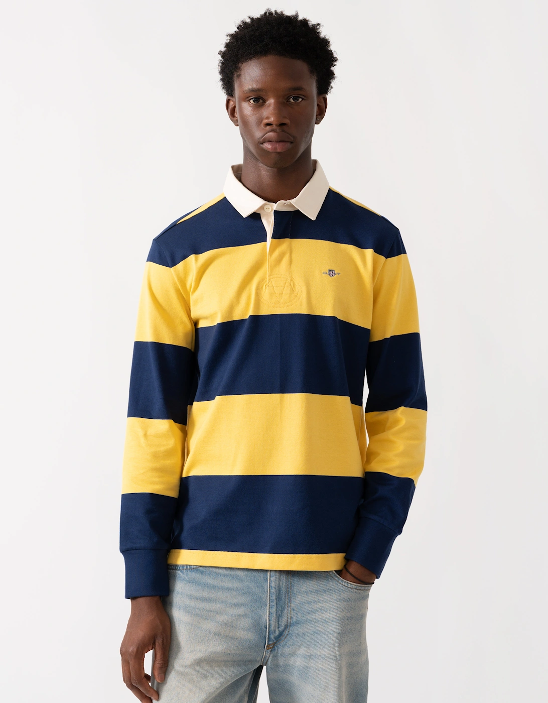Mens Striped Heavy Rugger - 423 Persian Blue, 6 of 5