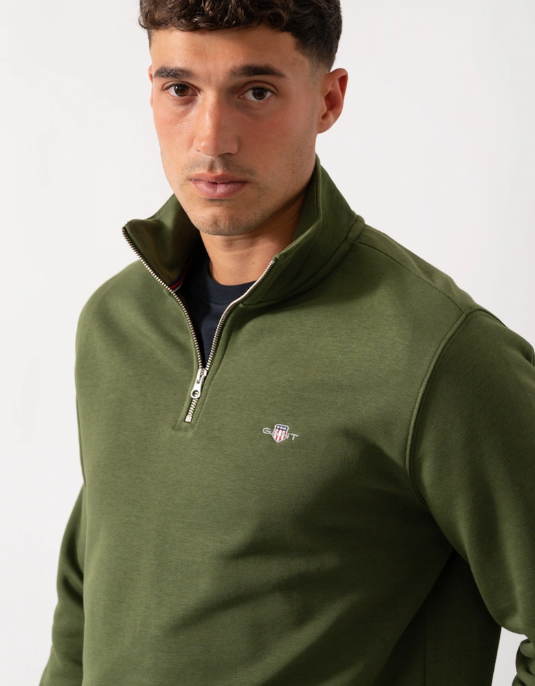 Mens Regular Fit Shield Logo Half Zip Sweatshirt - 360 Country Green