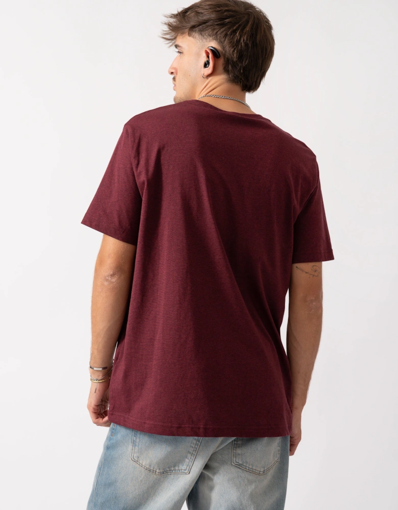 Mens Regular Fit Short Sleeve Shield Logo T-Shirt - 677 Bordeaux Melange