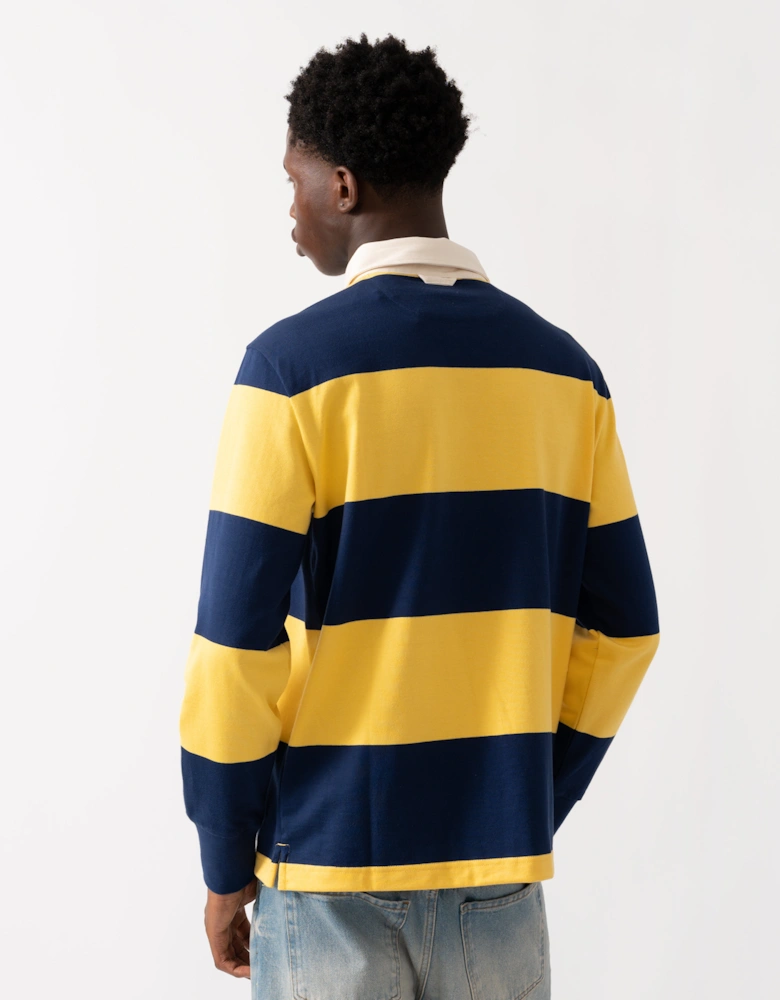 Mens Striped Heavy Rugger - 423 Persian Blue